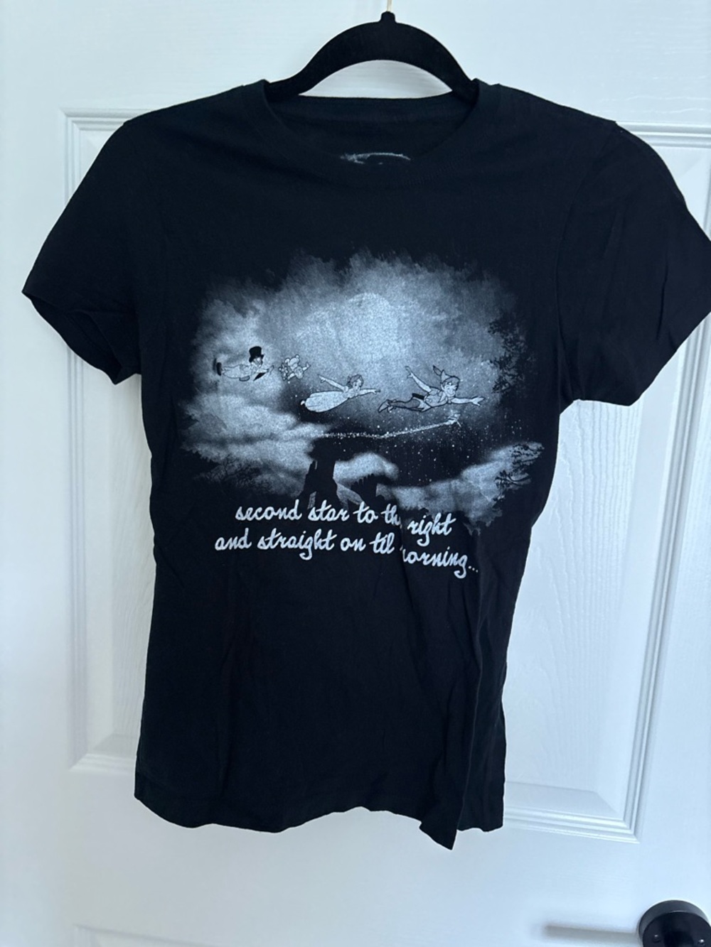 Black Peter Pan Graphic Tee - 'Second Star to the Right' Disney hot topic small